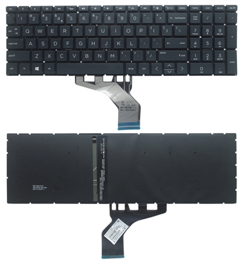 Black HP 15-db0000 with backlight laptop US keyboard