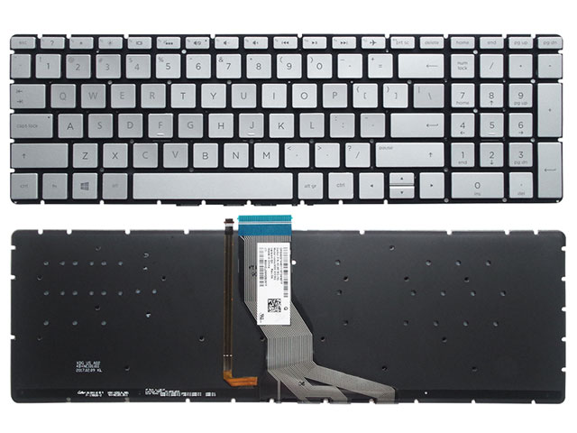 Silver with backlight HP 15-bw 15-bw000 Laptop Keyboard