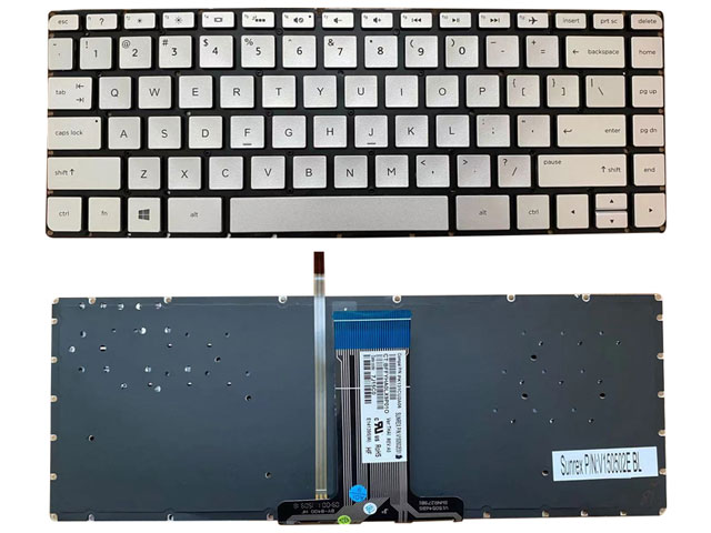 Silver with backlight HP Pavilion 14-ab 14-ab000 Laptop Keyboard