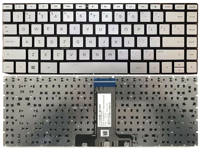 Silver without backlight HP Pavilion x360 14-ba 14-ba000 Laptop Keyboard