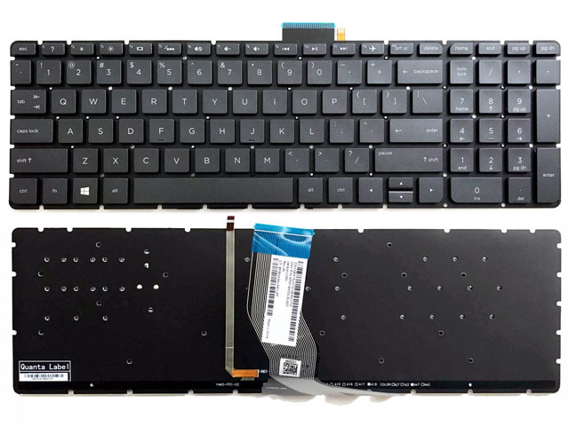 Black with backlight HP Pavilion Gaming 15-ak 15-ak000 Laptop Keyboard