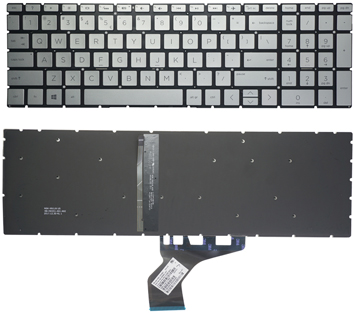 Silver HP 17-by0000 with backlight laptop US keyboard