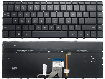 Black HP Spectre 13-w000 x360 with Backlight Laptop US keyboard