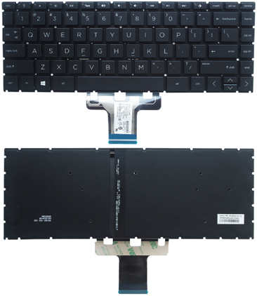 Black HP 14-cf0012dx with Backlight Laptop English US keyboard