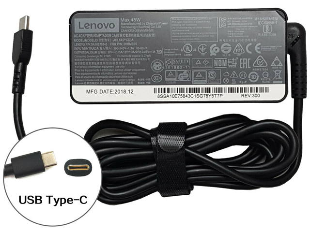 Lenovo 45W USB Type-C USB-C Charger AC Adapter Power Supply