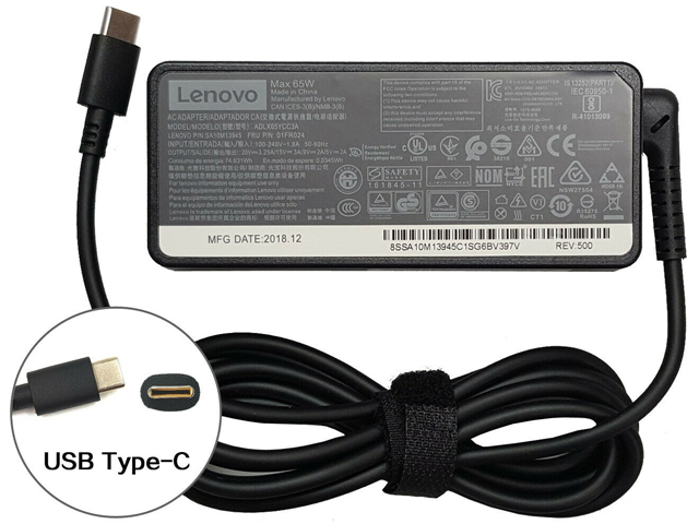 Lenovo 65W USB Type-C USB-C Charger AC Adapter Power Supply