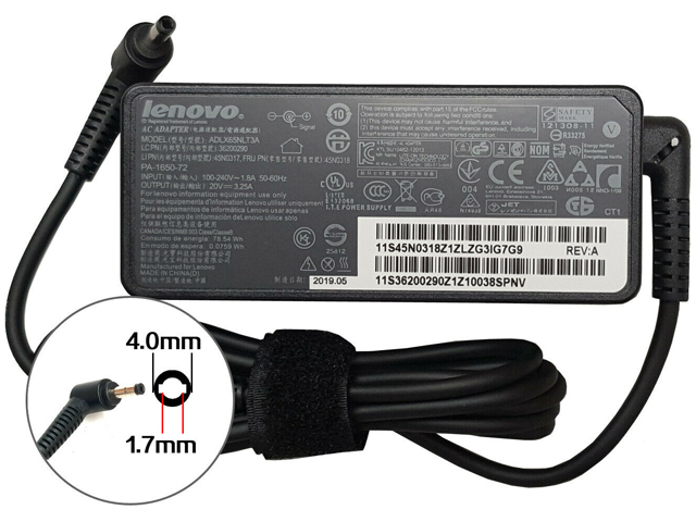Lenovo 20V 3.25A 65W Tip:4.0*1.7mm Charger AC Adapter Power Supply
